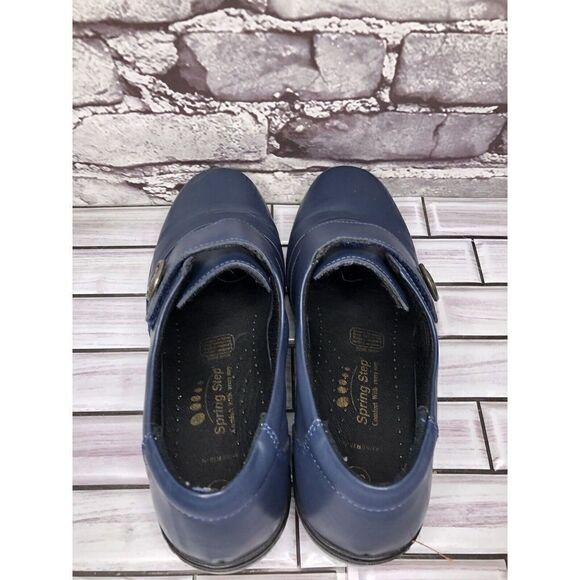 Spring Step Blue Leather Floral Casual Clogs Strap Shoes Women Sz 39EU/8.5M US - Picture 7 of 15